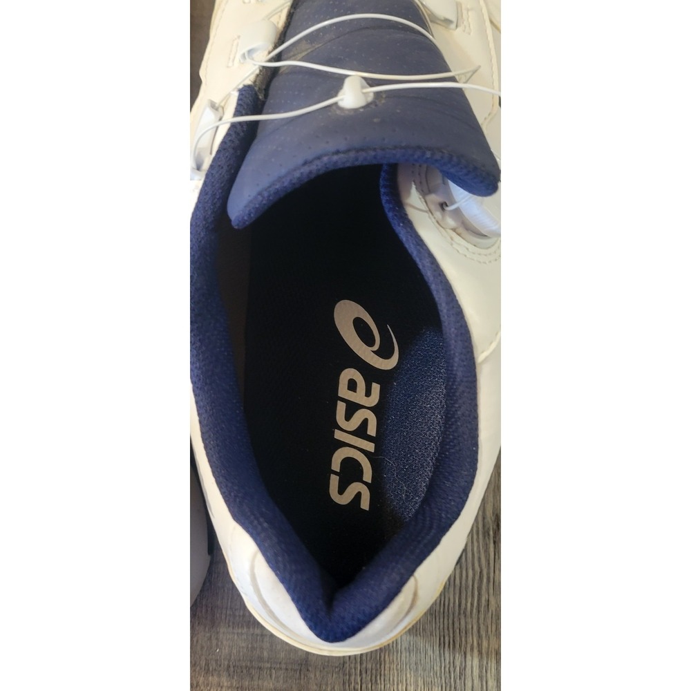 Asics Gel-Preshot Boa Laces Mens 9.5 Golf Shoes 1113A003 White Blue Orange EUC - Picture 9 of 15